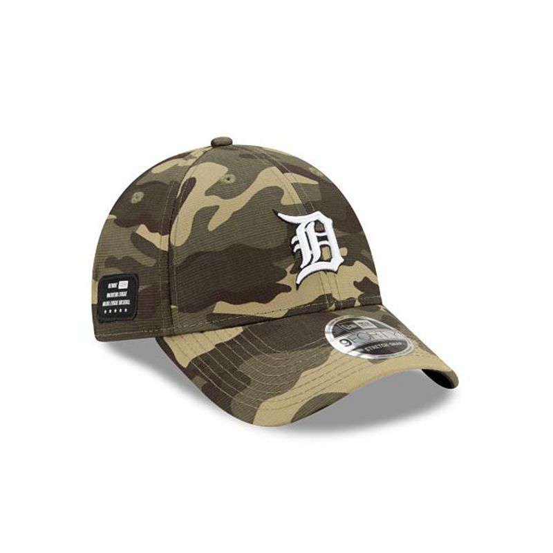 MLB Detroit Tigers Armed Forces Weekend Stretch Snap 9Forty Adjustable (EZA2481) - Green New Era Caps